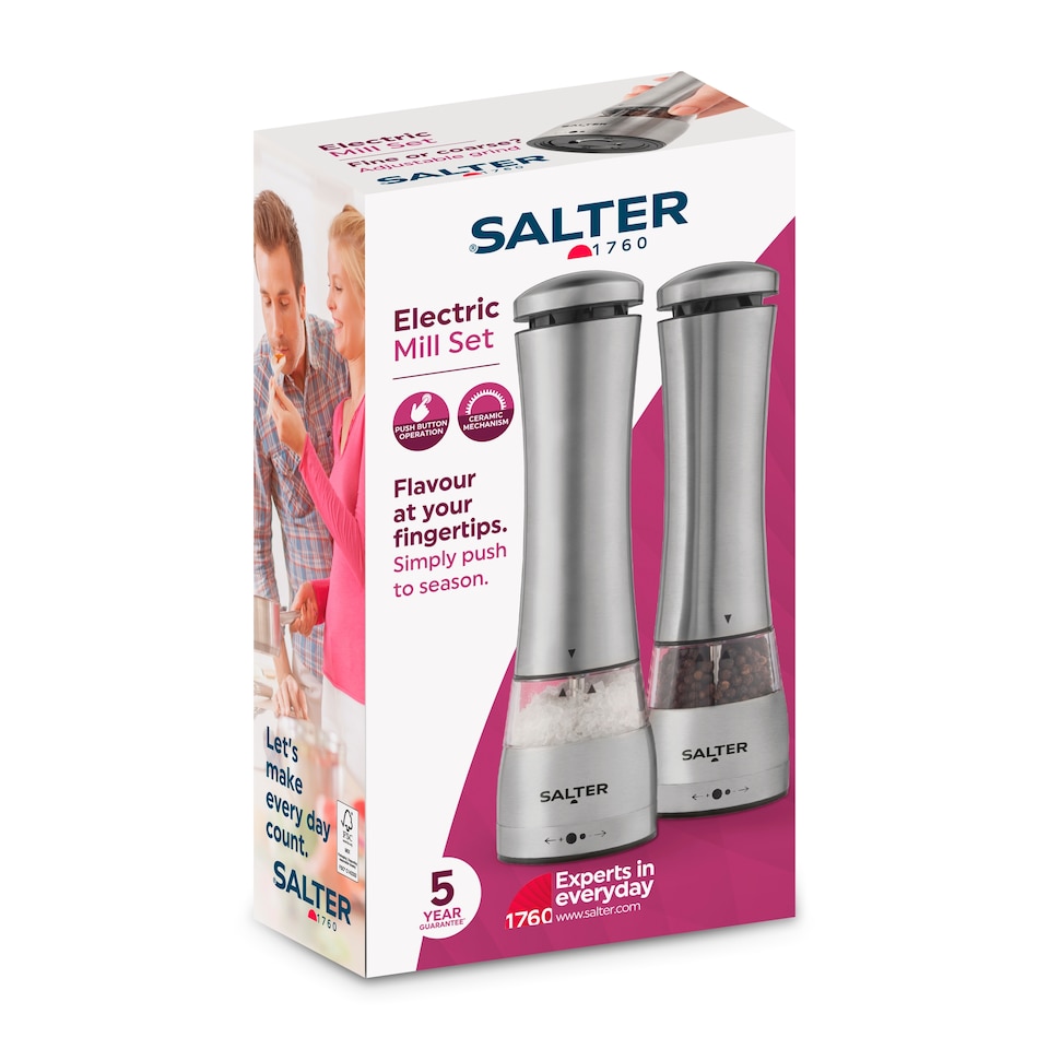 image 1 of Salter Electric Salt & Pepper Grinder Set 2 Pk