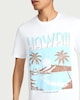 image 1 of F&F Pure Cotton Hawaii Print T-Shirt in White