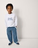 image 3 of F&F Boys 2-Piece Cotton Rich Slogan Sweatshirt and Side Stripe Joggers Set in Grey Marl