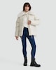 image 1 of F&F Faux Fur Collar Shower Resistant Puffer Jacket in Cream