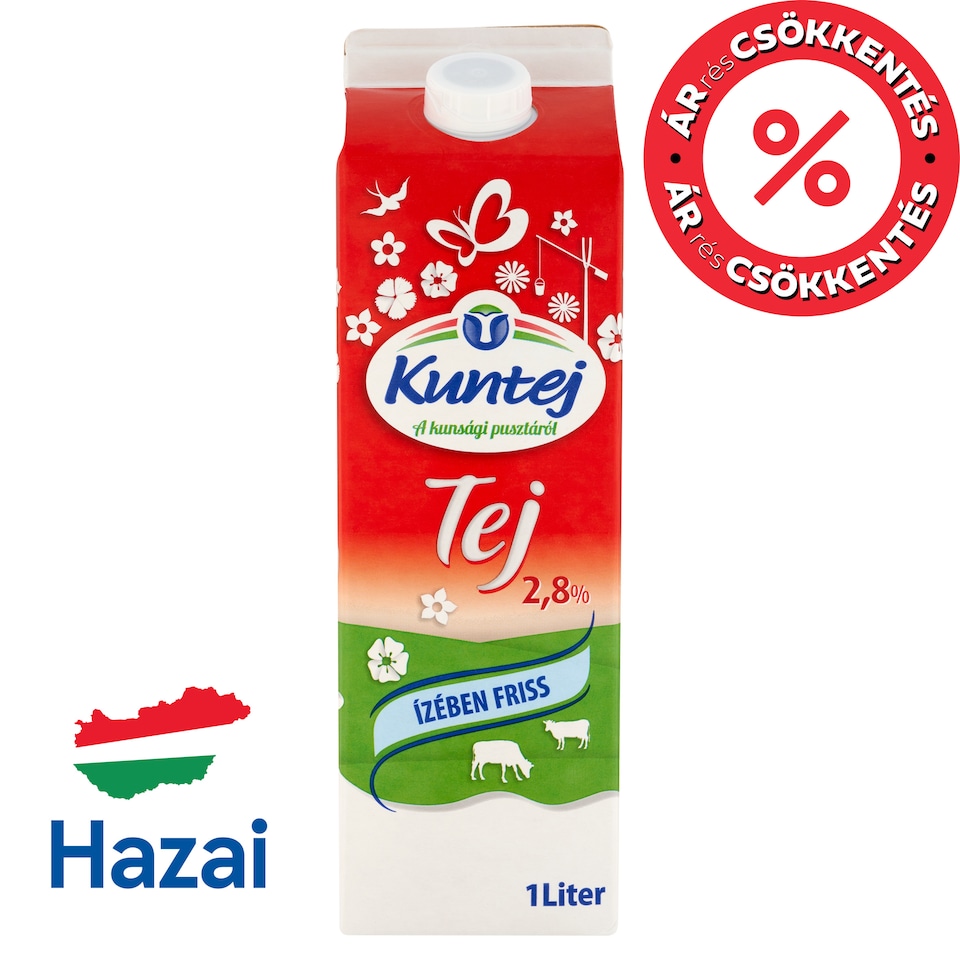 Kuntej ESL Semi-Fat Milk 2,8% 1 l