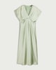 image 4 of F&F Satin V Neck Midi Dress in Green