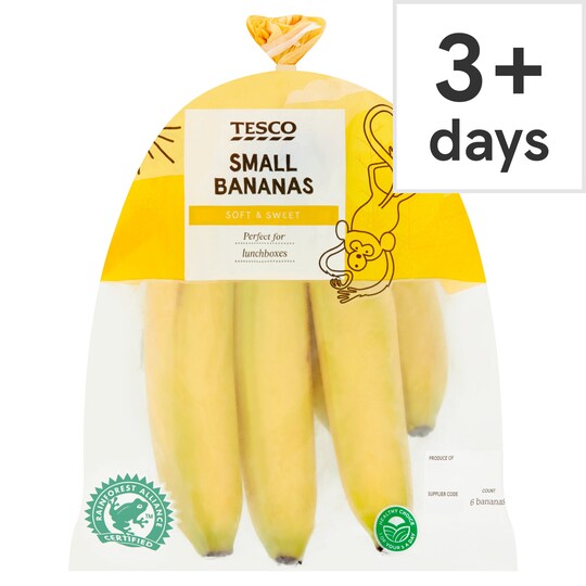 Tesco Small Ripe Bananas 6 Pack Tesco Groceries