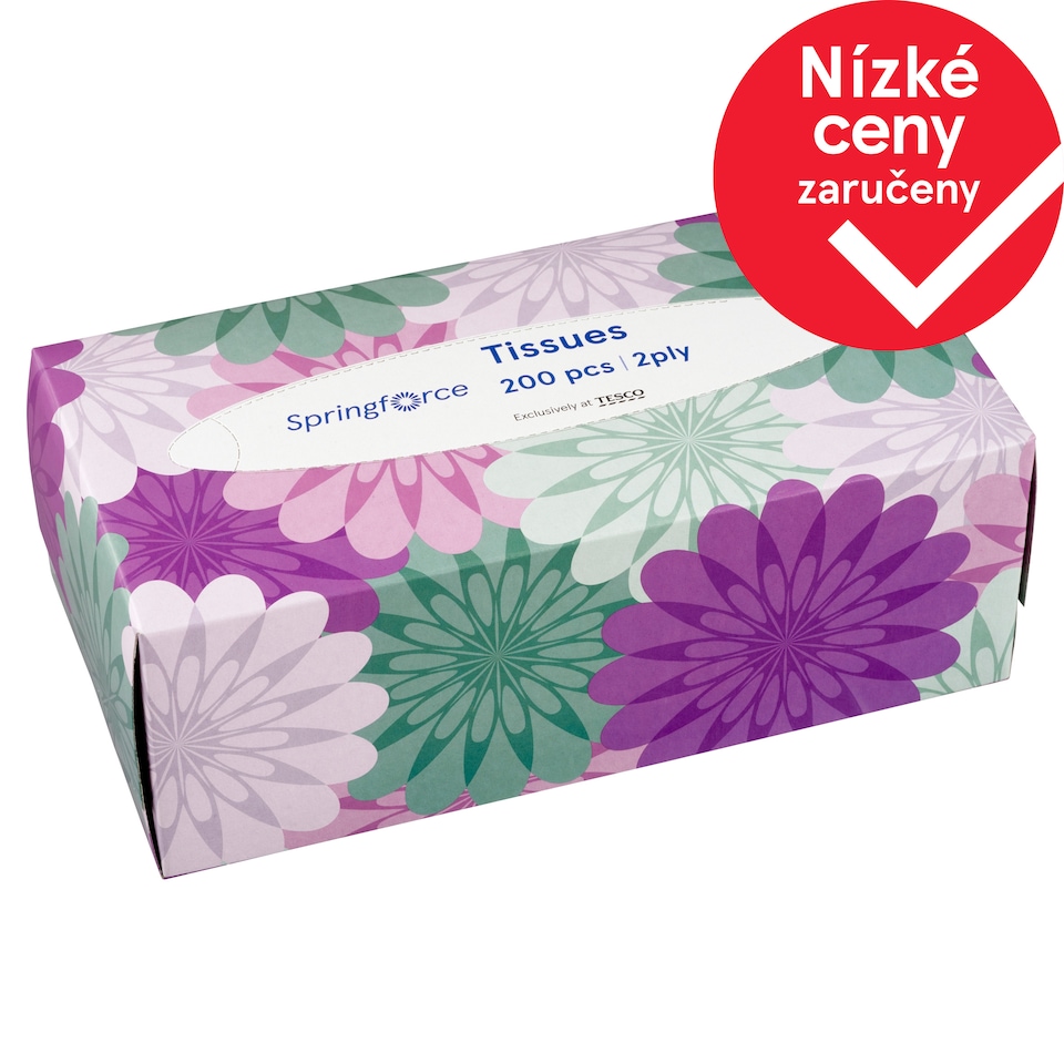 Obrázek 1 pro produkt Springforce Papírové kapesníky 2 vrstvy 200 ks