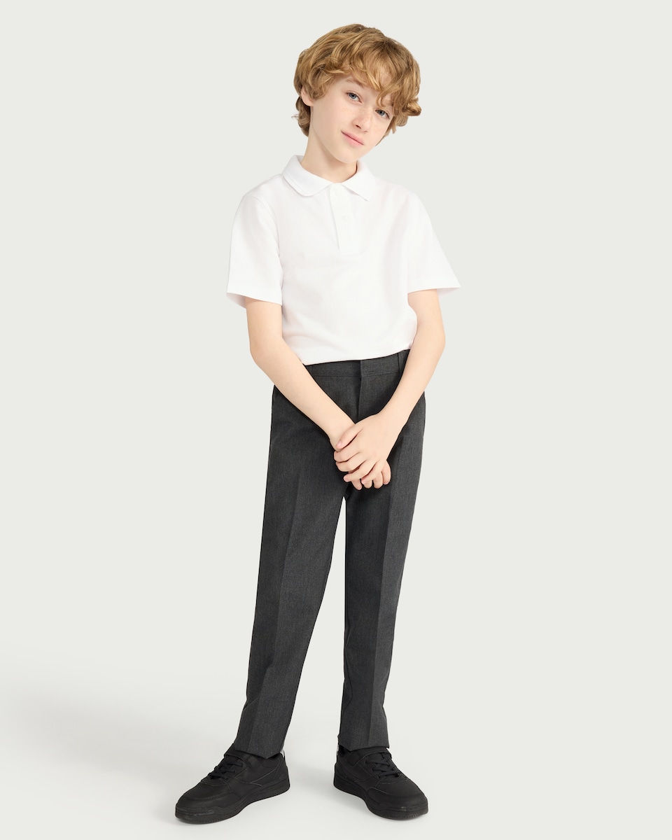 image 1 of F&F School Boys 2-Pack Slim Fit Trousers in Grey