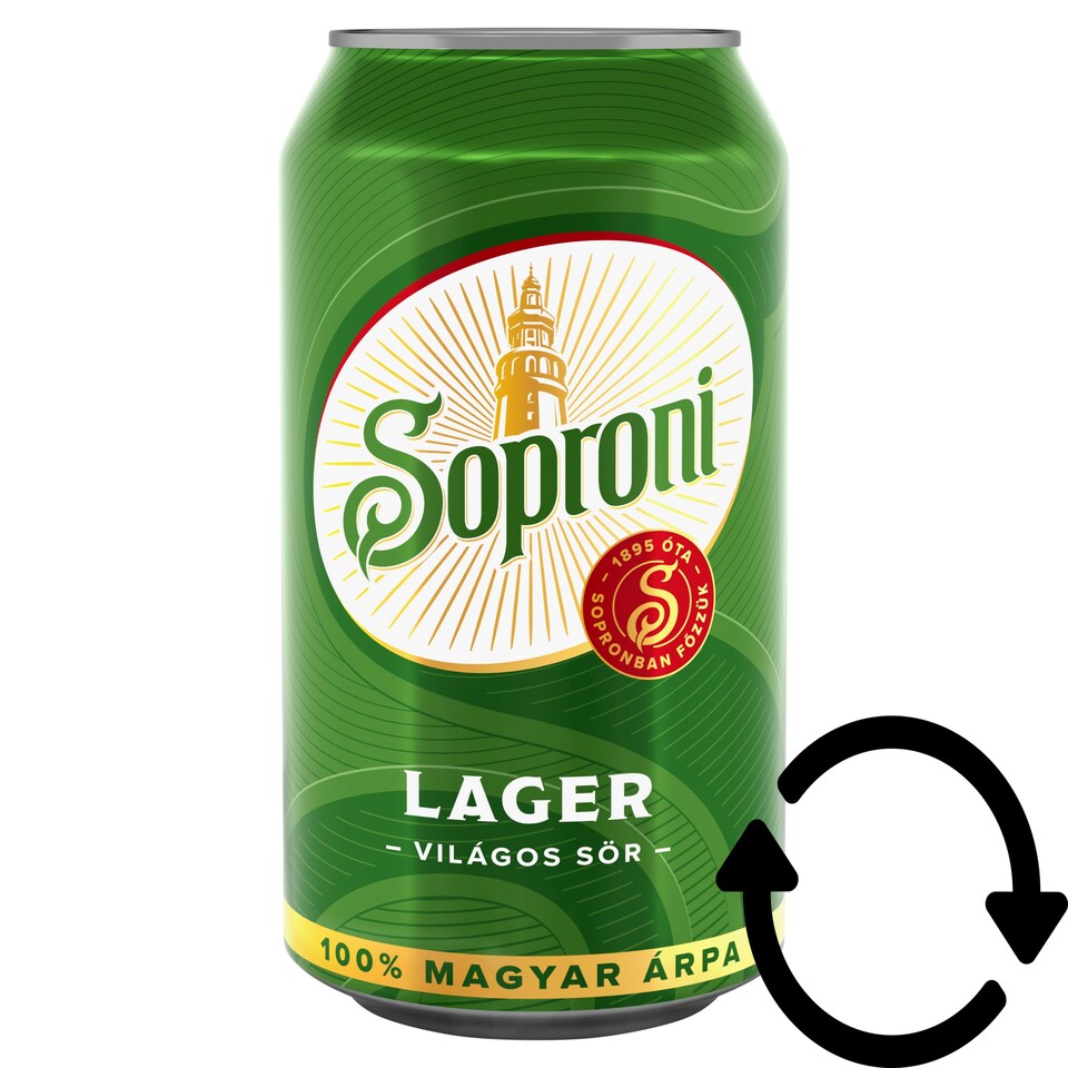 Soproni Klasszikus világos sör 4,5% 330 ml 