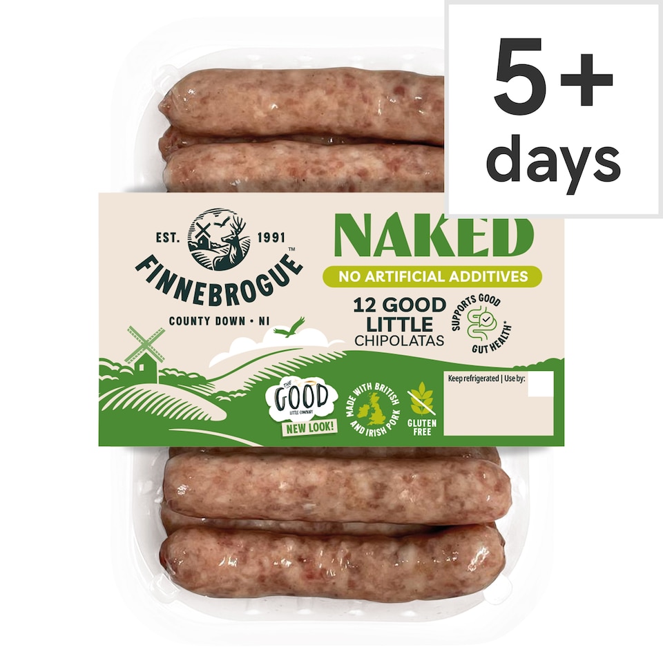 Finnebrogue Naked 12 Good Little Chipolatas 340g