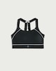 image 4 of F&F Active Contrast Trim High Support Sports Bra in Black