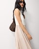image 1 of F&F Colour Block Midi Dress in Neutral