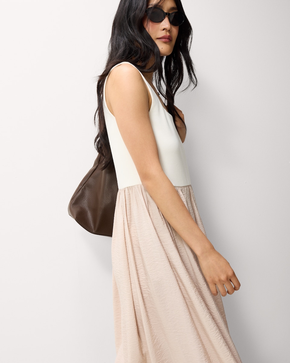 image 1 of F&F Colour Block Midi Dress in Neutral