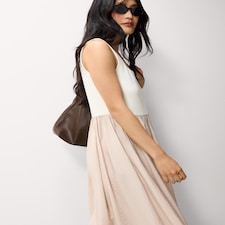 F&F Colour Block Midi Dress in Neutral