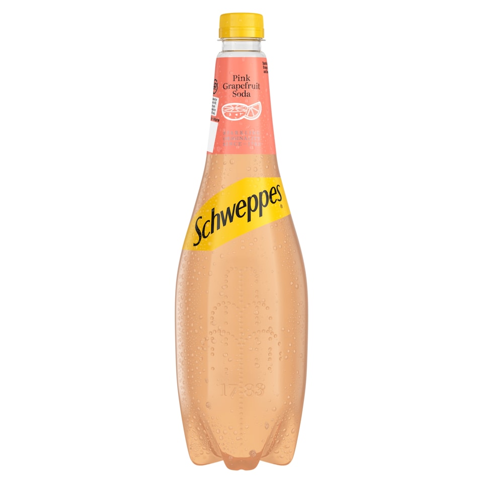 Schweppes Pink Grapefruit Soda Drink 1 Litre