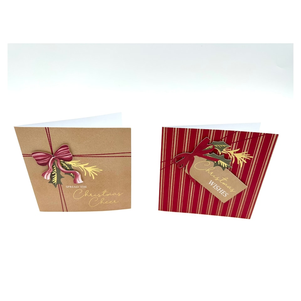 image 1 of Tesco Luxury Red Craft Christmas Cards 12 Pack