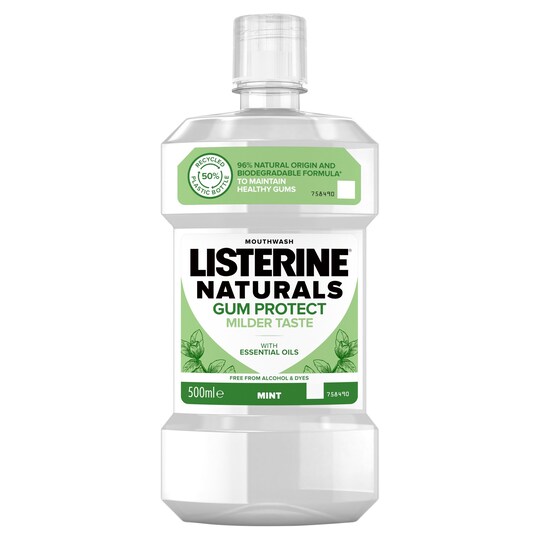 Listerine Nats Gum Protect Mint Mouthwash 500Ml Tesco Groceries