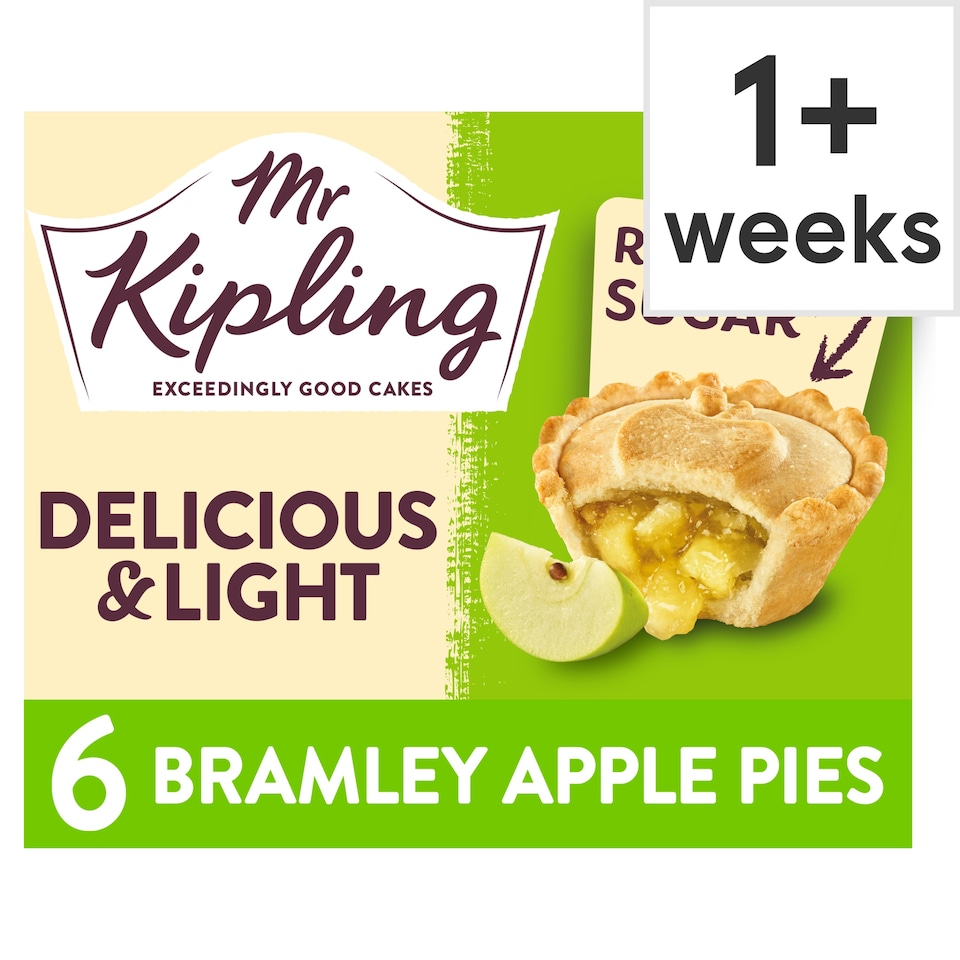 image 1 of Mr Kipling Reduced Sugar Bramley Apple Pies 6 Pack