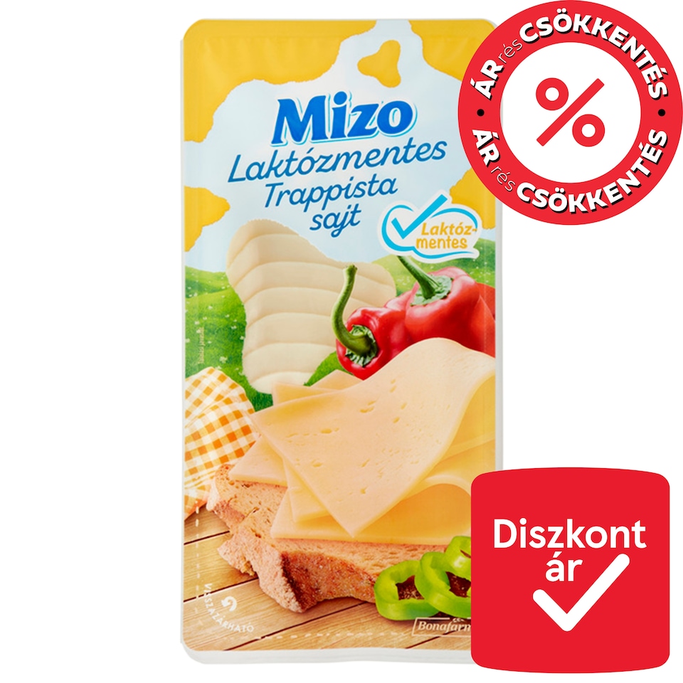 Mizo szeletelt laktózmentes trappista sajt 100 g