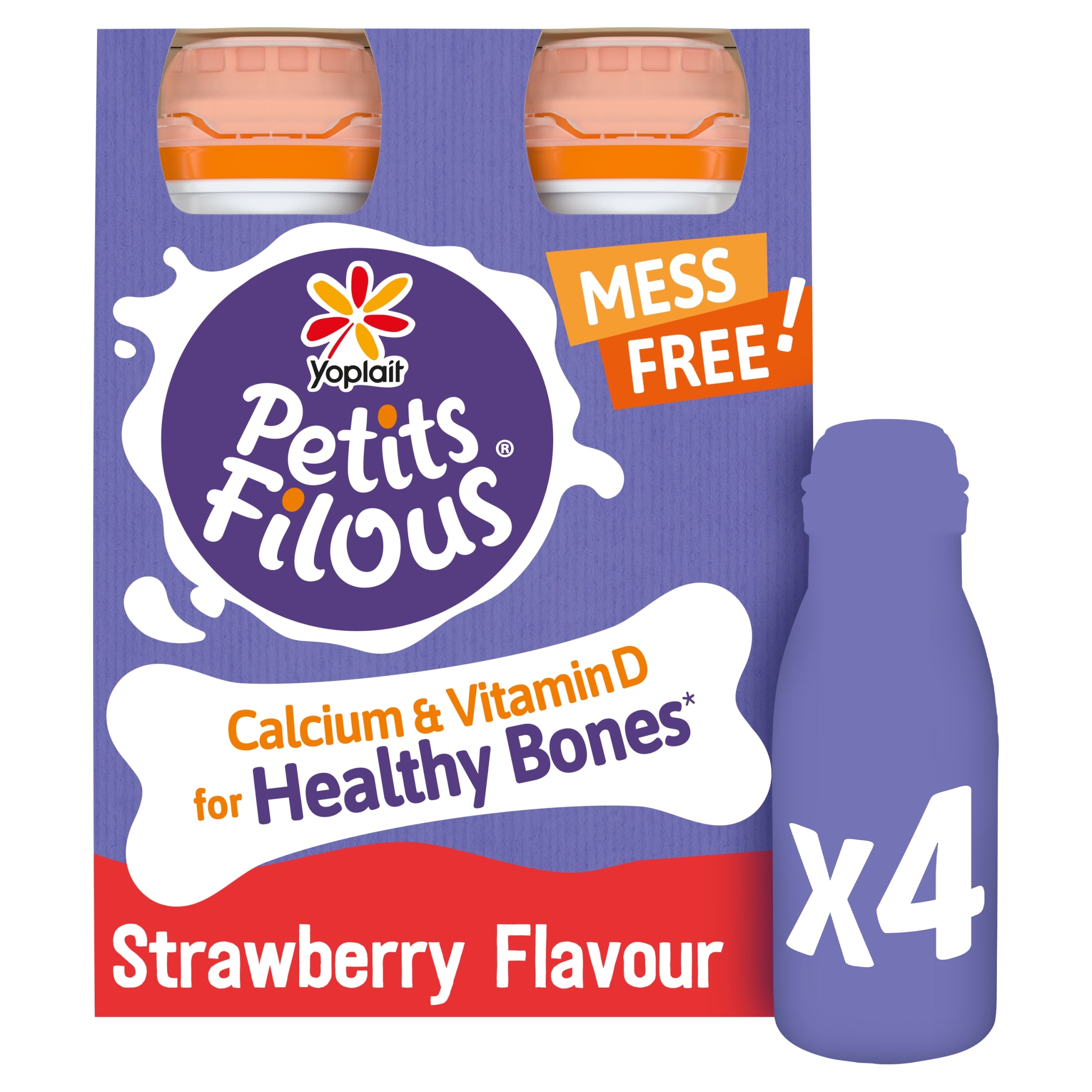 Petits Filous Strawberry Drinking Yogurt 4 x 100g