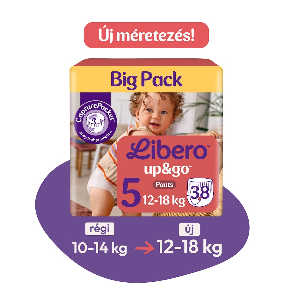 image 1 of Libero Up&Go Pant Diapers, Size: 5, 12-18 kg, 38 pcs