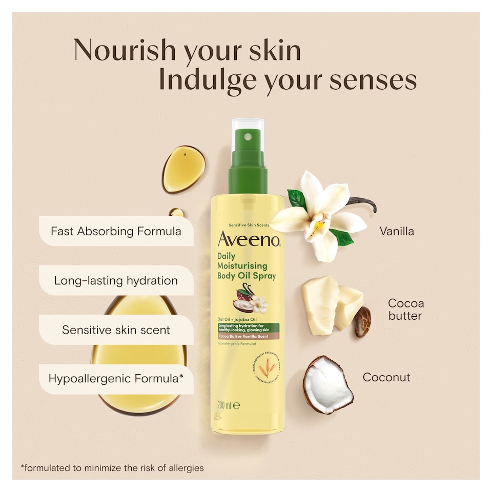 image 1 of Aveeno Daily Moisturising Body Oil Spray 200ml