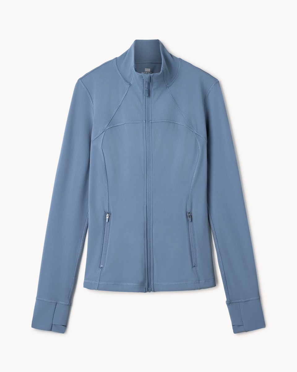 image 1 of F&F Active ULTRAMOVE Zip Front Jacket in Blue