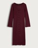 image 4 of F&F Ribbed Button Front Midi Dress in Burgundy