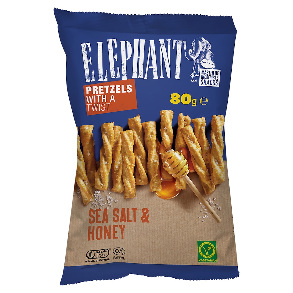 Elephant csavart perec méz és tengeri só ízesítéssel 80 g