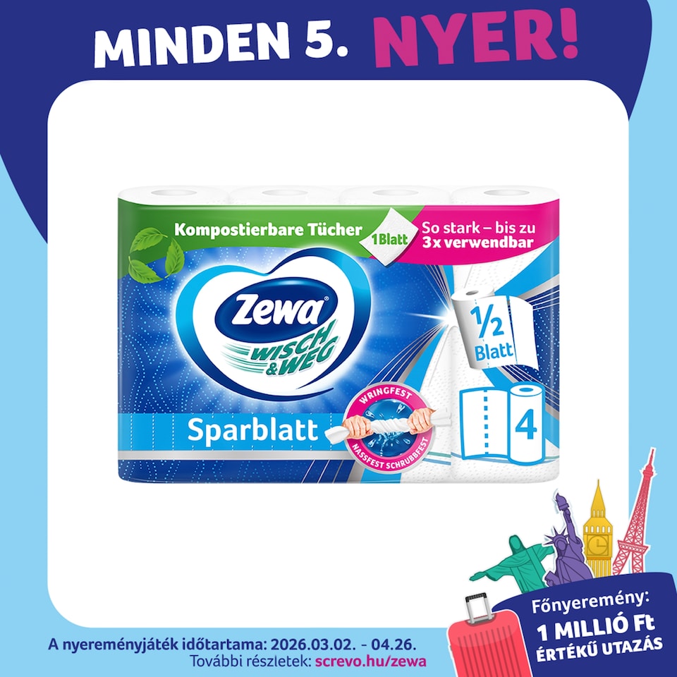 image 1 of Zewa Wisch & Weg Sparblatt Household Towels 2 Ply 4 Rolls