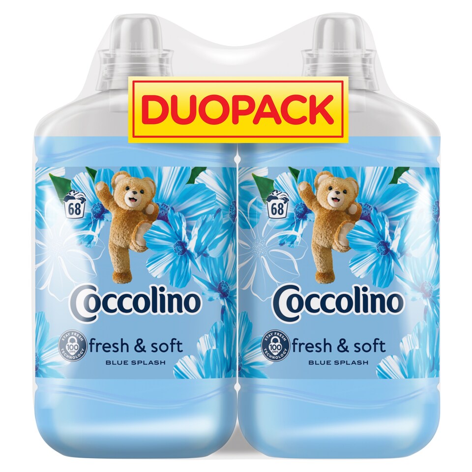 Coccolino Fresh & Soft Blue Splash Fabric Softener Concentrate 68 Washes 2 x 1700 ml