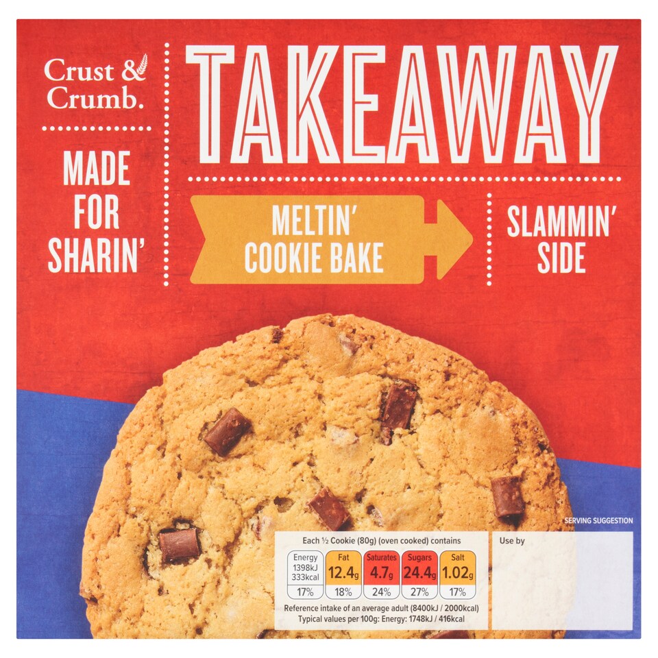 CRUST & CRUMB TAKEAWAY MELTIN' COOKIE BAKE 160G