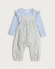image 1 of F&F Baby 2-Piece Cotton Rich Floral Dungarees and Top in Blue
