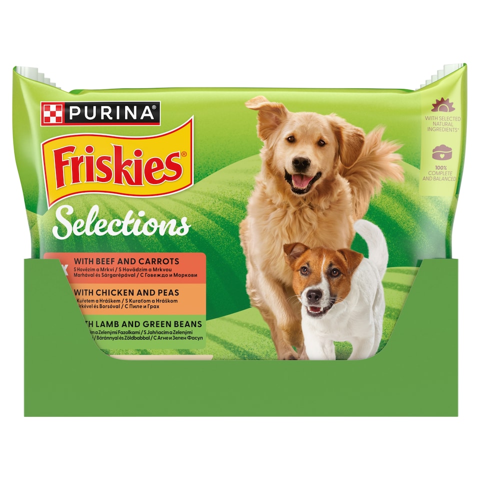 Friskies Selections s hovädzím, kuraťom, jahňacím v šťave 4 x 85 g