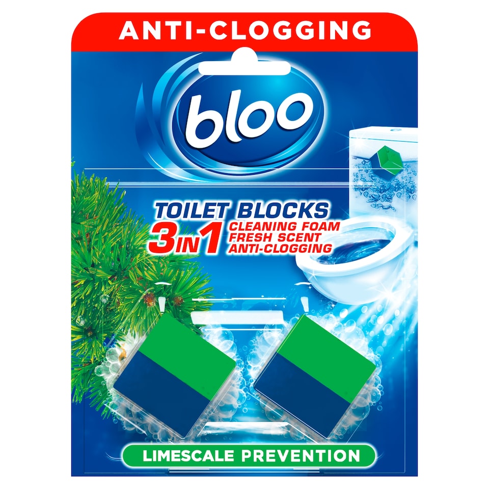 Bloo 2in1 In-Cistern Limescale Prevention Toilet Blocks 2 x 50g (100g)