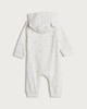 image 2 of F&F Baby Cotton Rich Duck Print Hooded All-in-one in White