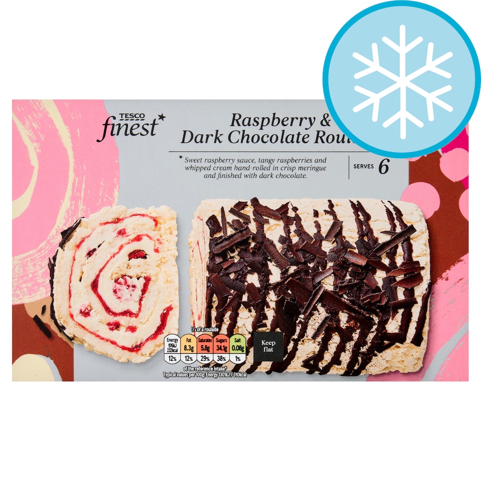 TESCO finest Raspberry & Dark Chocolate Roulade 450G