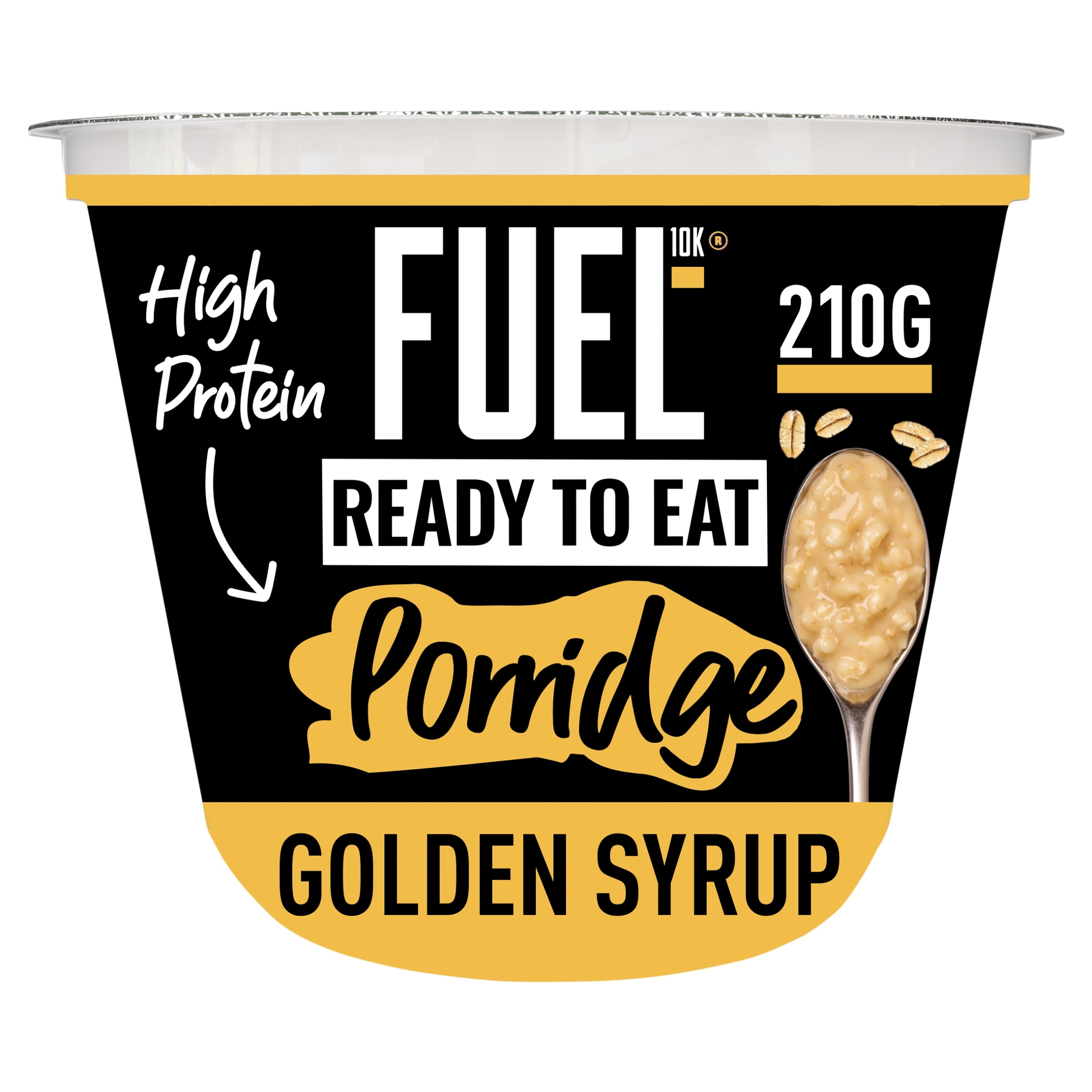 FUEL10K Ready to Eat Golden Syrup Flavour Oat High Protein Porridge Pot 210g