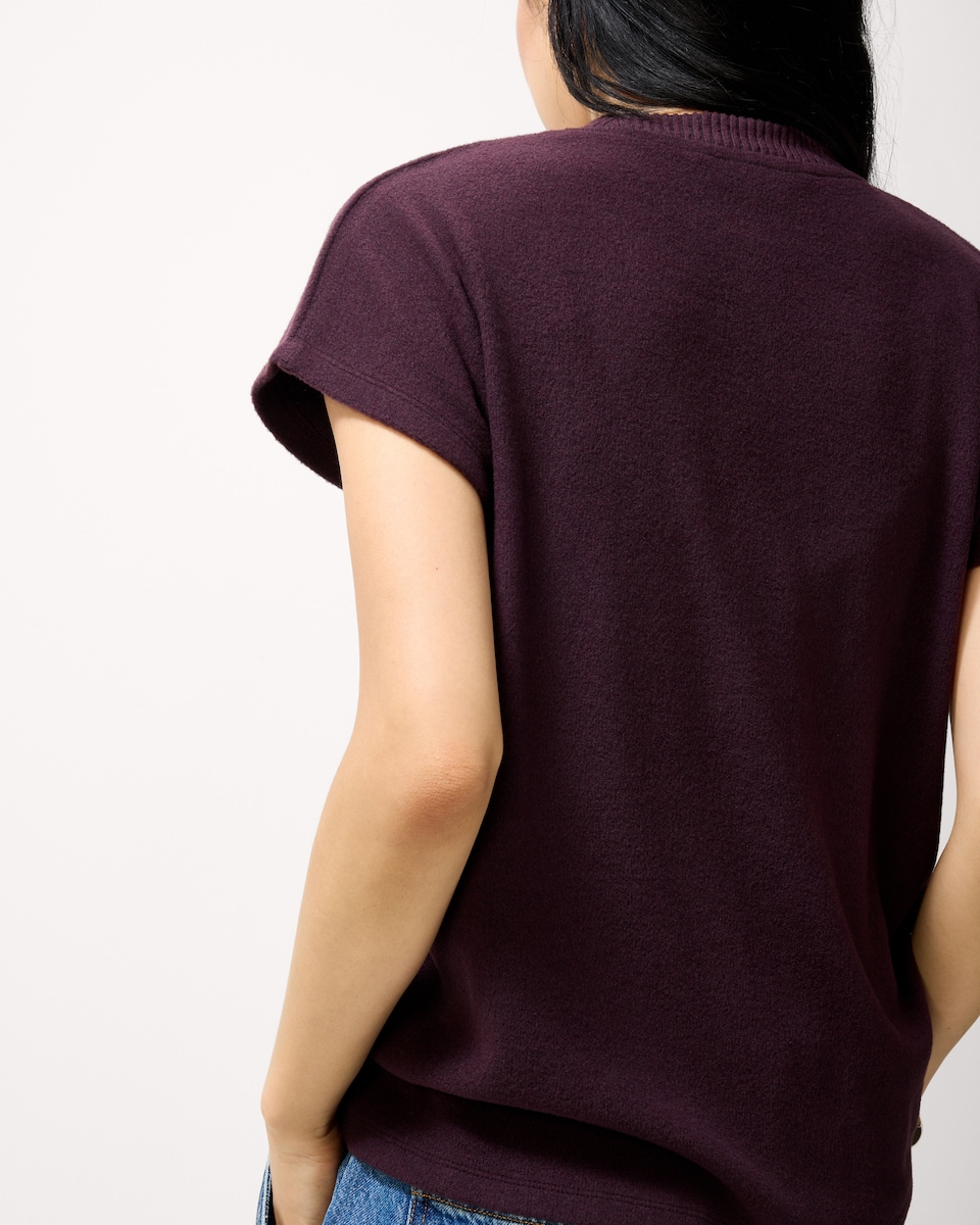 image 1 of F&F Textured Crew Neck T-Shirt in Purple