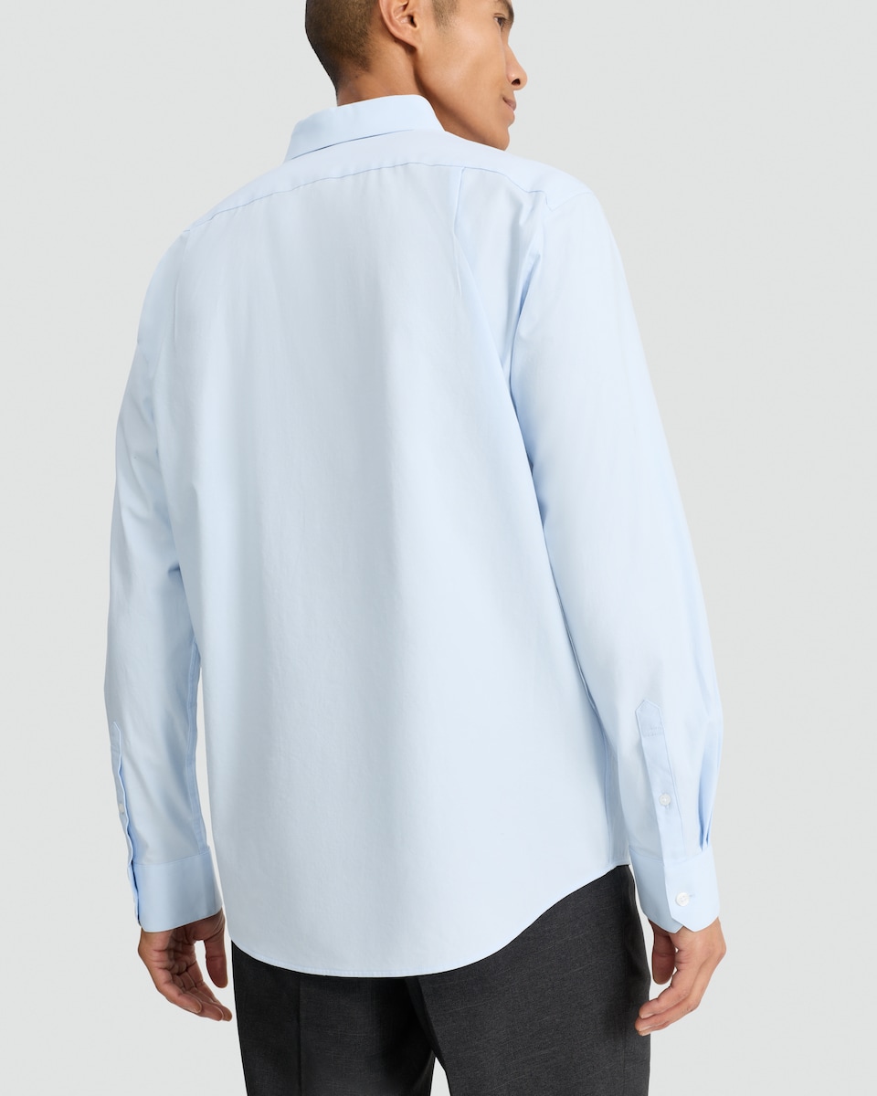 image 1 of F&F Regular Fit Stretch Button Down Collar Formal Shirt in Blue