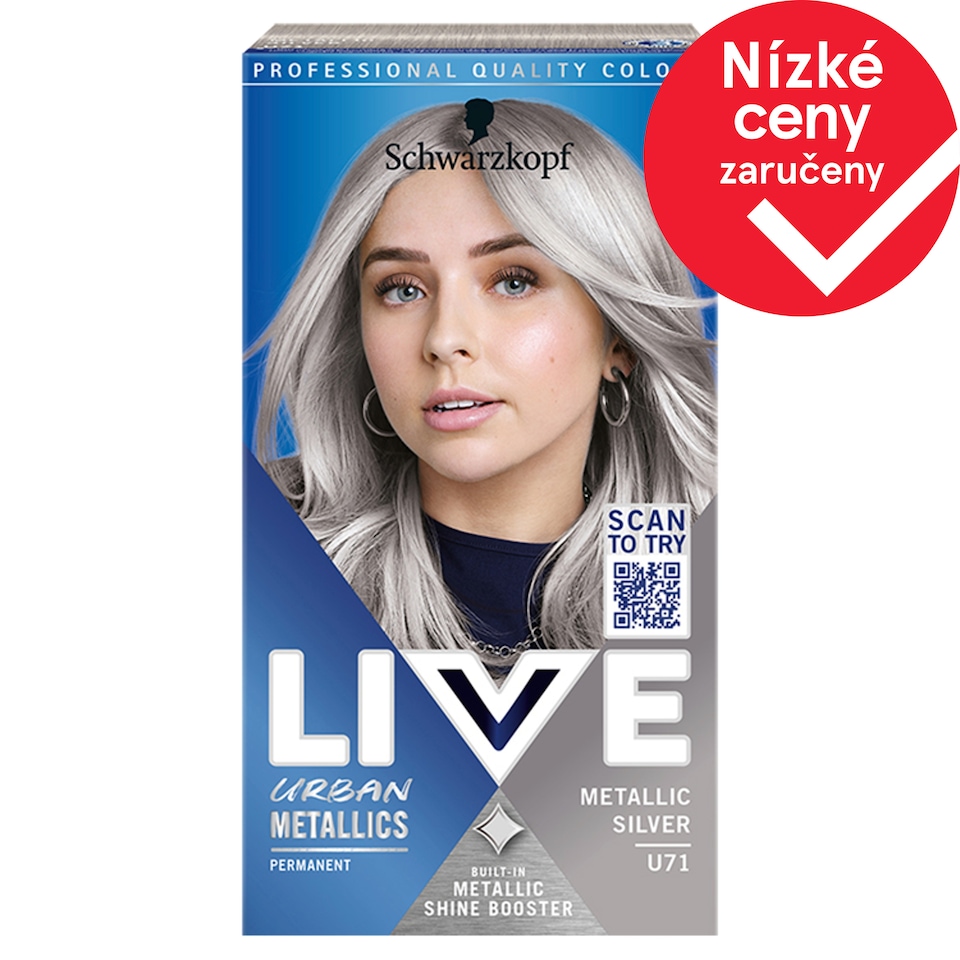 Obrázek 1 pro produkt Schwarzkopf Live Urban Metallics barva na vlasy Metalická stříbrná U71