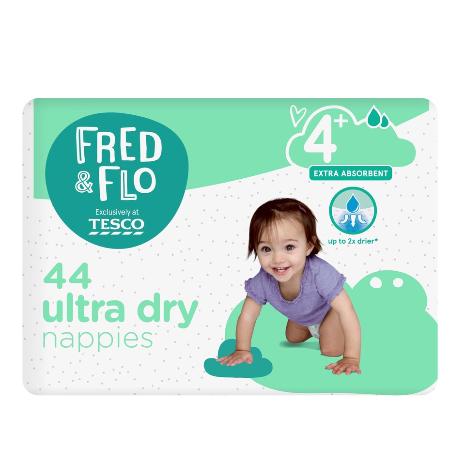 image 1 of Fred & Flo Ultra Dry Nappies Size 4+ 44 Pack