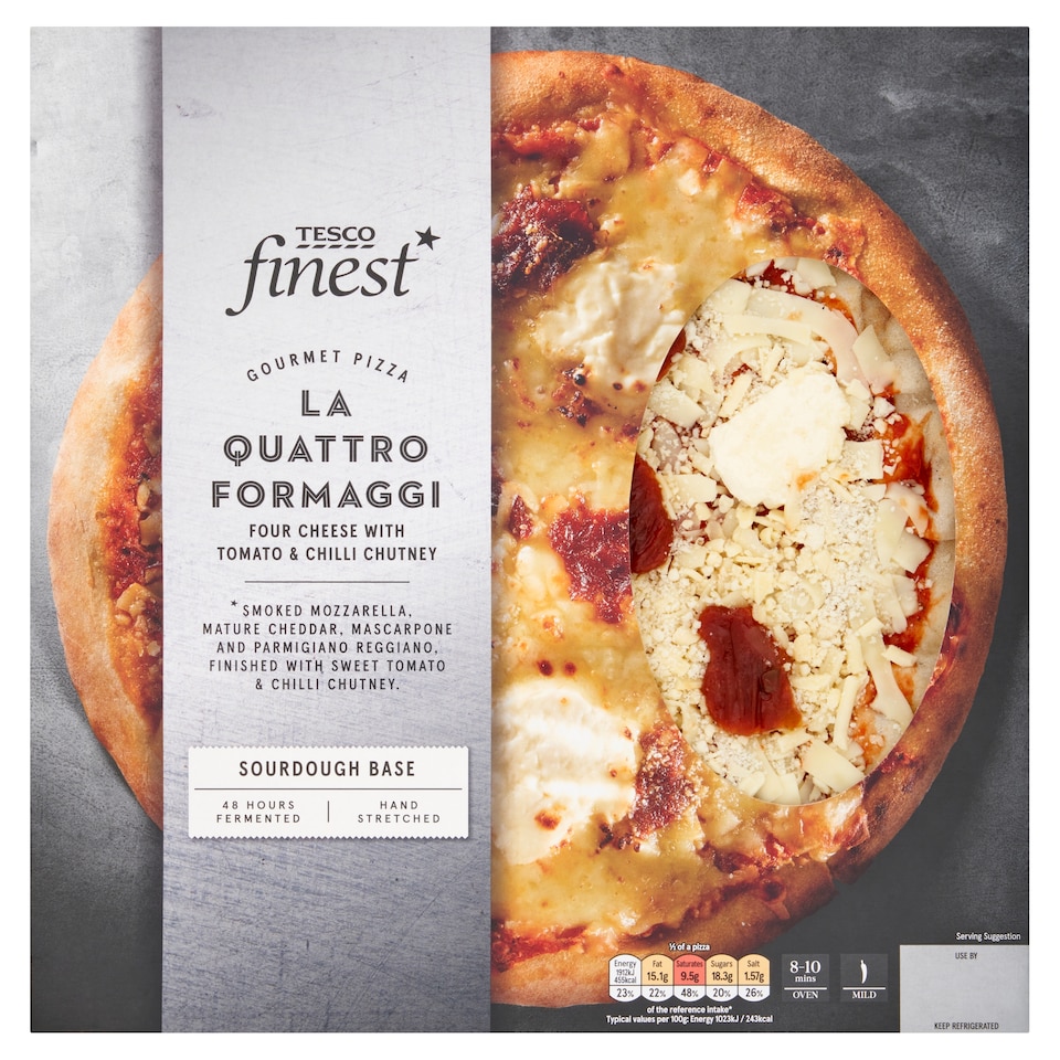 TESCO FINEST GOURMET PIZZA LA QUATTRO FORMAGGI 403G