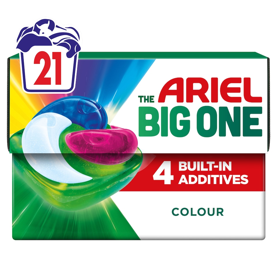 image 1 of Ariel The Big One Colour Washing Liquid Pods 21 washes 760.2g
