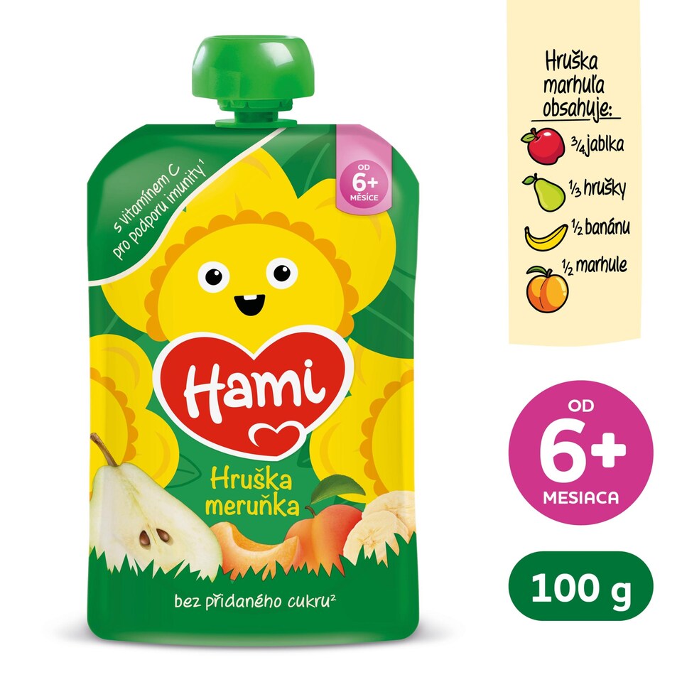 image 1 of HAMI pouch Apple pear banana apricot 100g
