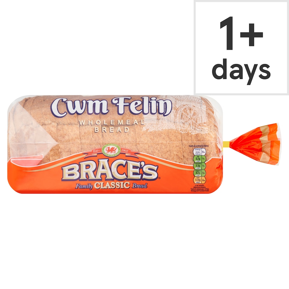 Brace's Classic Thick Wholemeal Sliced Bread 800g