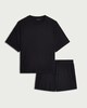image 4 of F&F Ribbed Short Pyjama Set in Black