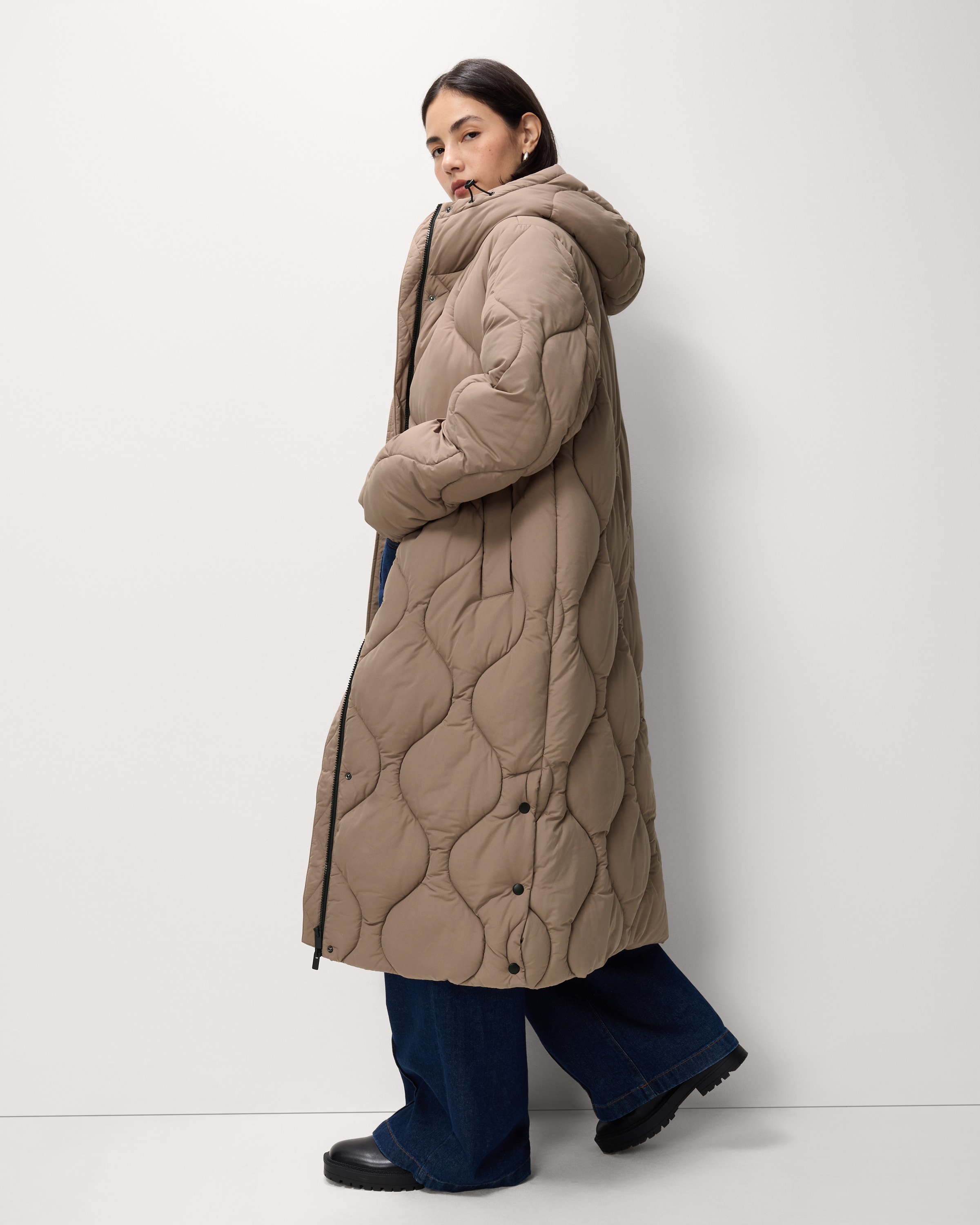 F&F Shower Resistant Duvet Coat in Neutral