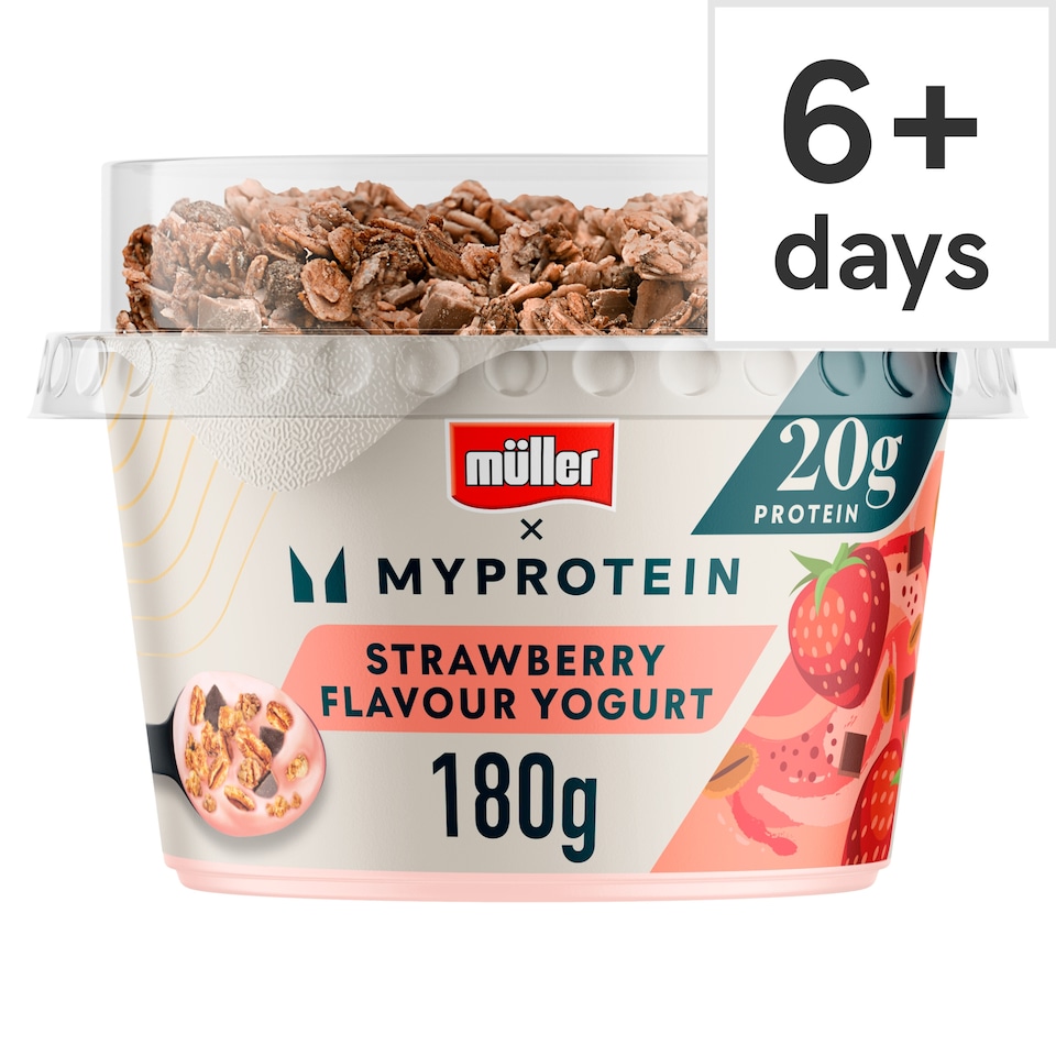 image 1 of Muller X MYProtein CRUNCH Strawberry Yogurt (with protein chocolate granola) 180g