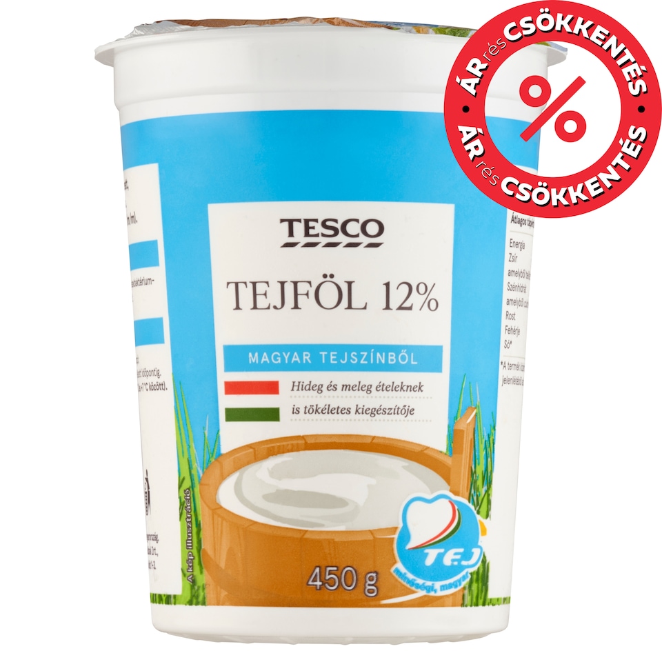 Tesco tejföl 12% 450 g