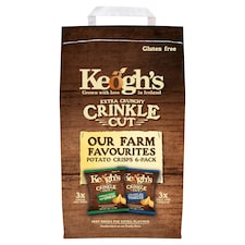 Keoghs Crinkle Cut Farm Favourites Crisps 6 Pack 180G