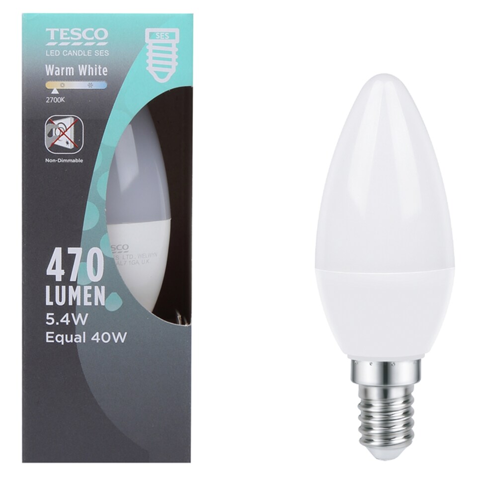 Tesco Led Candle 40W Small Edisonscrew