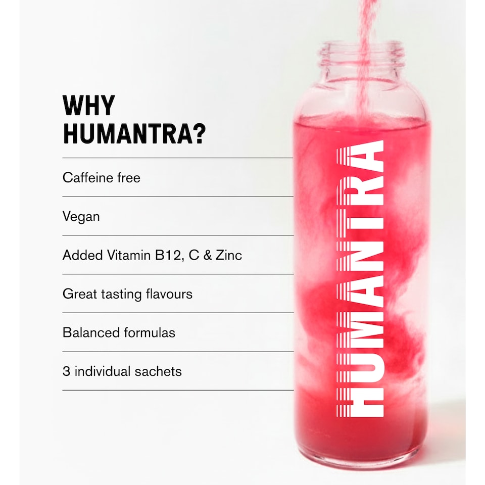 image 1 of Humantra Black Cherry Zero Sugar Electrolyte Drink 3 x 3.9g Sachets